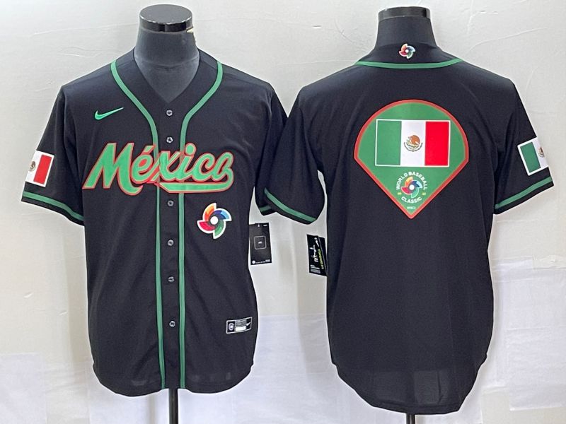 Men 2023 World Cub Mexico Blank Black Nike MLB Jersey9->more jerseys->MLB Jersey